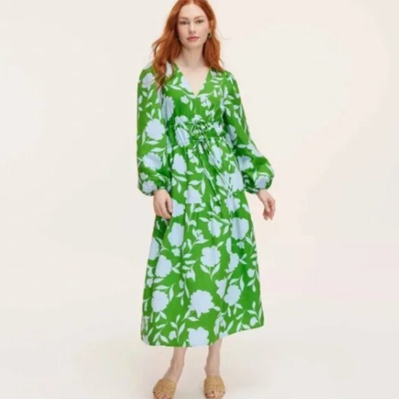 Kate Spade x Target Classic Rose Linen Long Sleeve Maxi Dress Size M - Picture 1 of 6